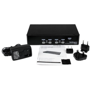 StarTech.com Conmutador Switch KVM 4 Puertos de Vídeo VGA USB 2.0 - 1U Rack Estante
