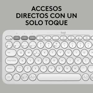 Logitech Pebble Keys 2 K380s teclado RF Wireless + Bluetooth QWERTY Español Blanco Logitech Pebble Keys 2 K380s teclado RF Wireless + Bluetooth QWERTY Español Blanco