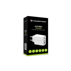 Conceptronic ALTHEA12W cargador de dispositivo móvil Universal Blanco Corriente alterna Carga rápida Interior