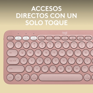 Logitech Pebble Keys 2 K380s teclado RF Wireless + Bluetooth QWERTY Español Rosa