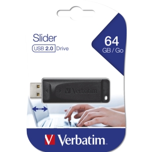 Verbatim Slider - Unidad USB de 64 GB - Negro Verbatim Slider - Unidad USB de 64 GB - Negro
