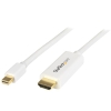 StarTech.com Cable Conversor Mini DisplayPort a HDMI de 2m - Color Blanco - Ultra HD 4K StarTech.com Cable Conversor Mini DisplayPort a HDMI de 2m - Color Blanco - Ultra HD 4K
