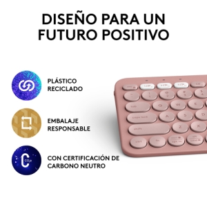 Logitech Pebble Keys 2 K380s teclado RF Wireless + Bluetooth QWERTY Español Rosa