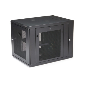 StarTech.com Rack 12U de 19" para Montaje en Pared con 4 Columnas, Puerta con Bisagras y 61cm/24" de Profundidad - Rack con Cierre con Llave y Estante - Rack de TI con Ventilación