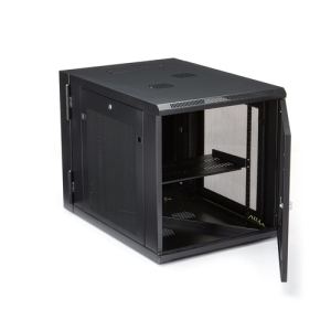 StarTech.com Rack 12U de 19" para Montaje en Pared con 4 Columnas, Puerta con Bisagras y 61cm/24" de Profundidad - Rack con Cierre con Llave y Estante - Rack de TI con Ventilación