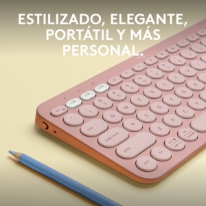 Logitech Pebble Keys 2 K380s teclado RF Wireless + Bluetooth QWERTY Español Rosa