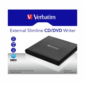 Verbatim External Slimline CD/DVD Writer unidad de disco óptico DVD±RW Negro