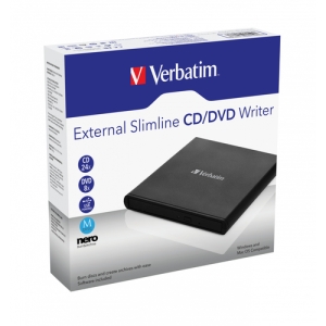 Verbatim External Slimline CD/DVD Writer unidad de disco óptico DVD±RW Negro