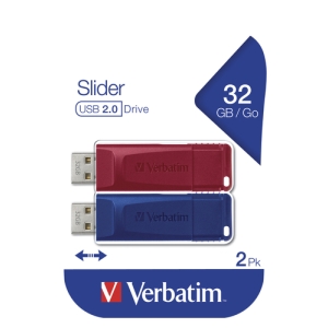 Verbatim Slider - Unidad USB - 2x32 GB, Azul/Rojo Verbatim Slider - Unidad USB - 2x32 GB, Azul/Rojo