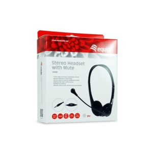 Equip 245304 auricular y casco Auriculares Alámbrico Diadema Oficina/Centro de llamadas Negro