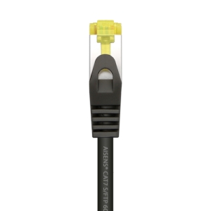 AISENS Cable De Red Latiguillo RJ45 LSZH Cat.7 600 MHz S/FTP PIMF AWG26, Negro, 1.0 m 1.0 m