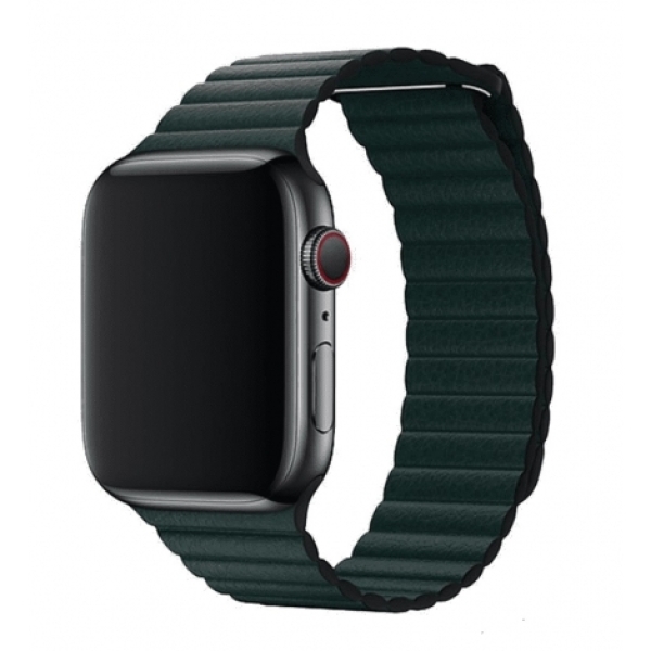 CORREA DEVIA PARA APPLE WATCH 42/44/45/49MM LEATHER LOOP FOREST GREEN