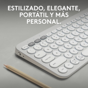 Logitech Pebble Keys 2 K380s teclado RF Wireless + Bluetooth QWERTY Español Blanco Logitech Pebble Keys 2 K380s teclado RF Wireless + Bluetooth QWERTY Español Blanco