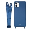 FUNDA MOVIL BACK COVER COOL SILICONA BLUE + CINTA BLUE PARA IPHONE 12 MINI