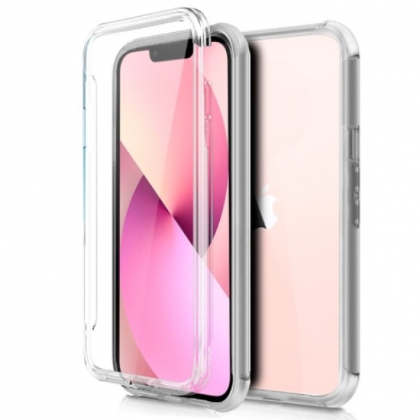 FUNDA MOVIL BACK + FRONT COVER COOL SILICONA 3D TRANSPARENTE PARA IPHONE 13