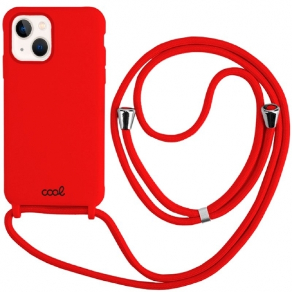 FUNDA MOVIL BACK COVER COOL SILICONA RED + CORDON RED PARA IPHONE 13 MINI