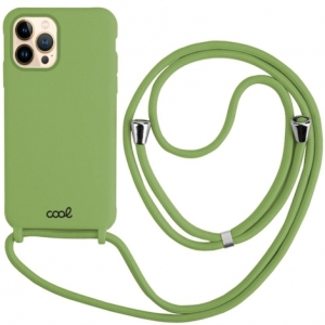 FUNDA MOVIL BACK COVER COOL SILICONA PISTACHIO GREEN + CORDON PISTACHIO GREEN PARA IPHONE 13 PRO MAX