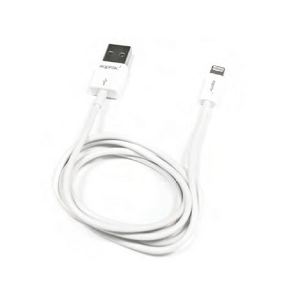 CABLE APPROX USB MACHO / LIGHTNING MACHO 1M WHITE