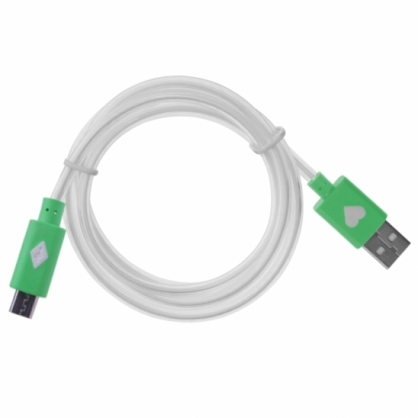 CABLE KABLEX USB MACHO / MICRO USB B MACHO 1M LUMINOUS GREEN