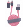CABLE KABLEX USB MACHO / MICRO USB B MACHO 1M PINK + ADAPTADOR LIGHTNING
