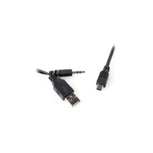 ADAPTADOR KABLEX USB MINI USB B MACHO / USB MACHO + JACK 3.5MM MACHO