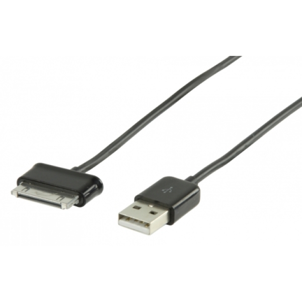 CABLE KABLEX USB MACHO / SAMSUNG 30 PIN MACHO 1M BLACK
