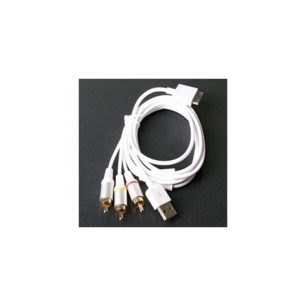 CABLE KABLEX COMPUESTO AV CONECTOR APPLE 30 PIN / 3X RCA MACHO + USB MACHO