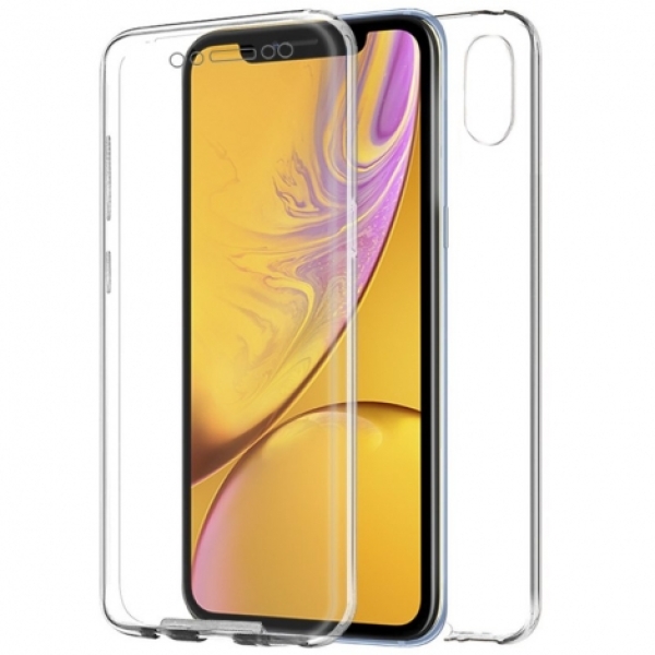 FUNDA MOVIL BACK + FRONT COVER COOL SILICONA 3D TRANSPARENTE PARA IPHONE XR