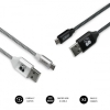 CABLE SUBBLIM USB MACHO / MICRO USB MACHO 1M BLACK / SILVER PACK 2U CABLE SUBBLIM USB MACHO / MICRO USB MACHO 1M BLACK / SILVER PACK 2U