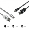 CABLE SUBBLIM USB MACHO / USB-C MACHO 1M BLACK / SILVER PACK 2U