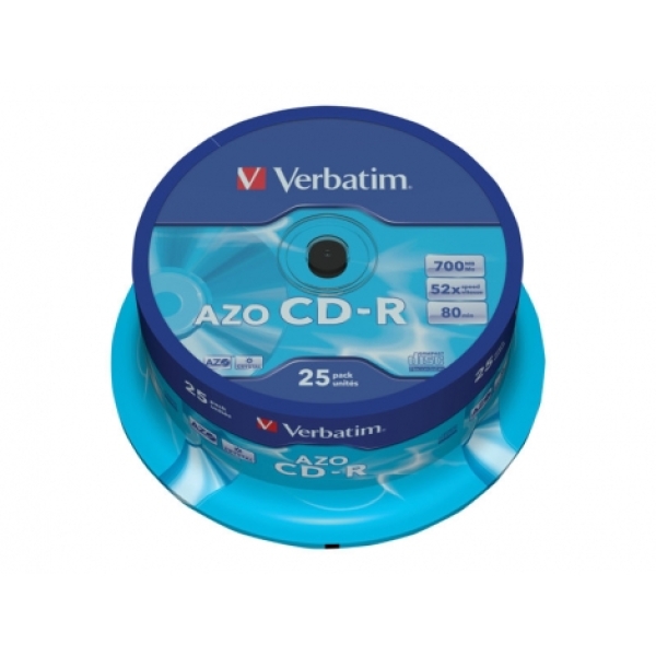 Verbatim CD-R AZO Crystal 700 MB 25 pieza(s)