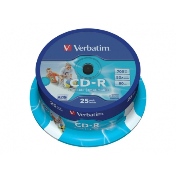 Verbatim CD-R AZO Wide Inkjet Printable 700 MB 25 pieza(s)