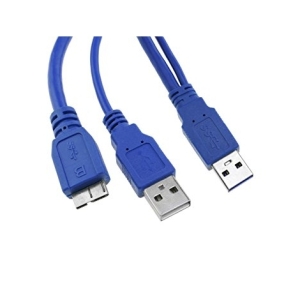 CABLE KABLEX USB 3.0 MICRO USB B MACHO / 2X USB MACHO 1.30M