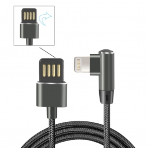 CABLE KABLEX USB MACHO / LIGHTNING 90║ MACHO 1M NYLON BLACK