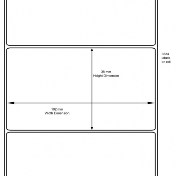 L 101.600mm x 038.100mm box 4 rolls