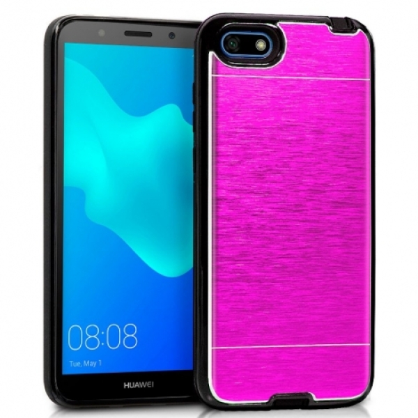 FUNDA MOVIL BACK COVER COOL ALUMINIO PINK PARA HUAWEI Y5 2018 / HONOR 7S