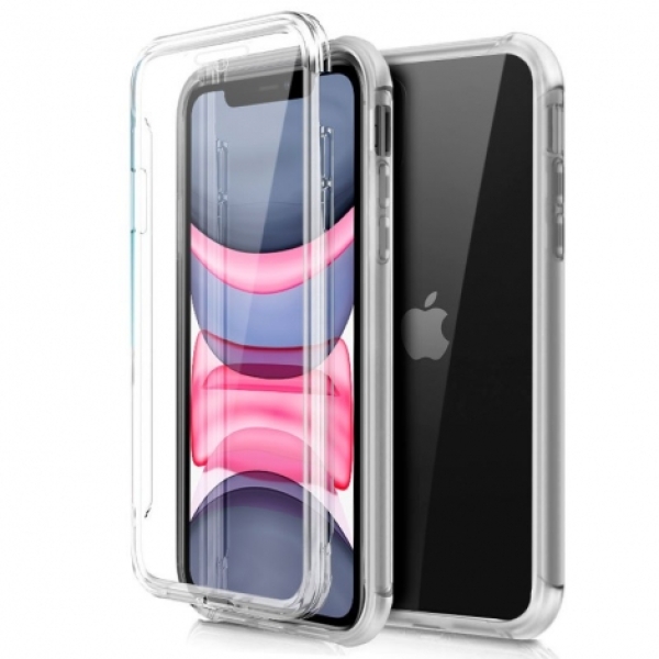 FUNDA MOVIL BACK + FRONT COVER COOL SILICONA 3D TRANSPARENTE PARA IPHONE 11