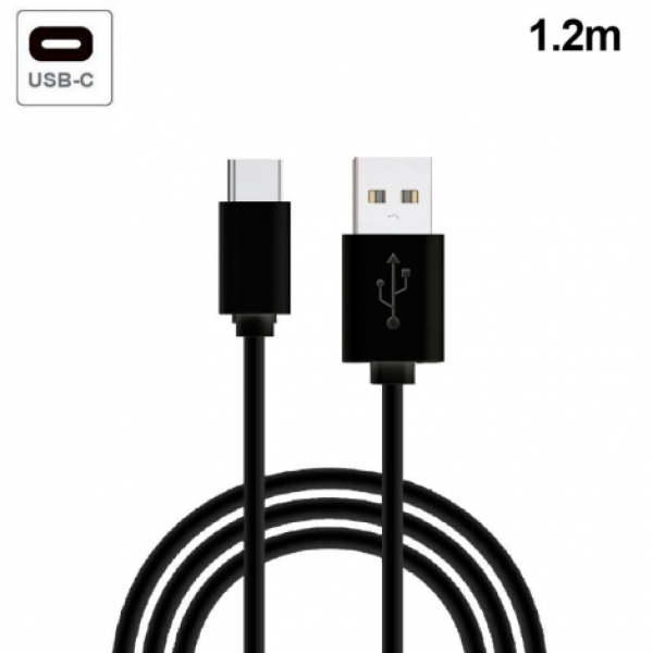 CABLE COOL USB 2.0 MACHO / USB-C MACHO 2.4A 1.2M BLACK