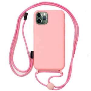 FUNDA MOVIL BACK COVER COOL SILICONA PINK + CORDON PINK PARA IPHONE 11 PRO MAX