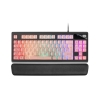 Mars Gaming MKAXPES Teclado Compacto TKL H-Mech Iluminación RGB 9 Efectos Reposamuñecas Gel Rosa Idioma Español