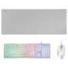 Mars Gaming MCPXWPT, Combo Teclado H-Mech+Ratón Ultraligero+Alfombrilla XXL, Blanco, PT Mars Gaming MCPXWPT Combo Teclado H-Mech FRGB Ratón Ultraligero 10000DPI y Alfombrilla XXL Blanco Idioma Portugués