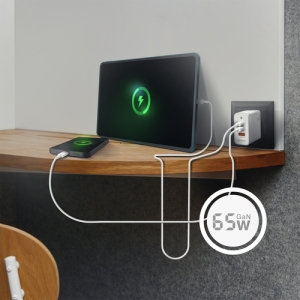 AISENS Cargador Gan 65W, 2xUSB-C PD3.0 QC4.0, 1xUSB-A QC3.0, Blanco AISENS Cargador Gan 65W, 2xUSB-C PD3.0 QC4.0, 1xUSB-A QC3.0, Blanco
