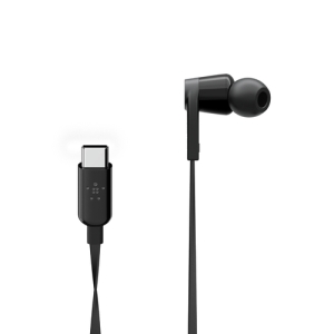 Belkin ROCKSTAR Auriculares Alámbrico Dentro de oído Llamadas/Música USB Tipo C Negro