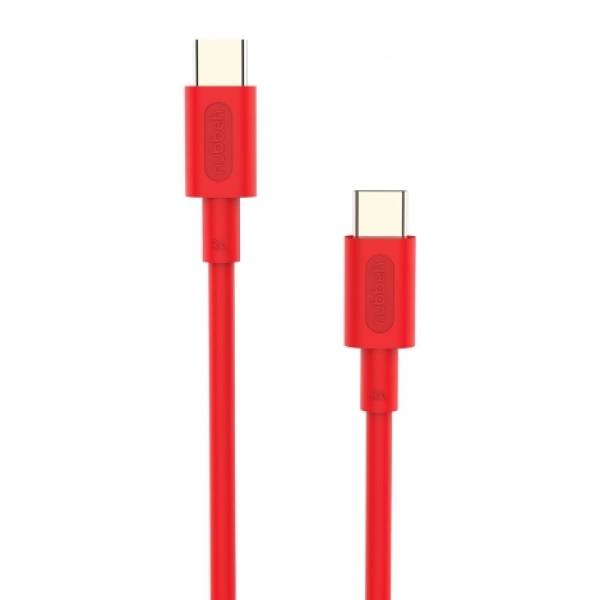 CABLE NUBBEH USB-C MACHO / USB-C MACHO 3A 18W 1M RED