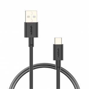 CABLE NUBBEH USB MACHO / USB-C MACHO 3A 18W 1.5M SILICONA BLACK