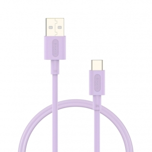 CABLE NUBBEH USB MACHO / USB-C MACHO 3A 18W 1.5M SILICONA LILAC