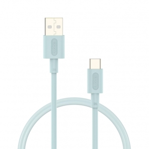 CABLE NUBBEH USB MACHO / USB-C MACHO 3A 18W 1.5M SILICONA TURQUOISE