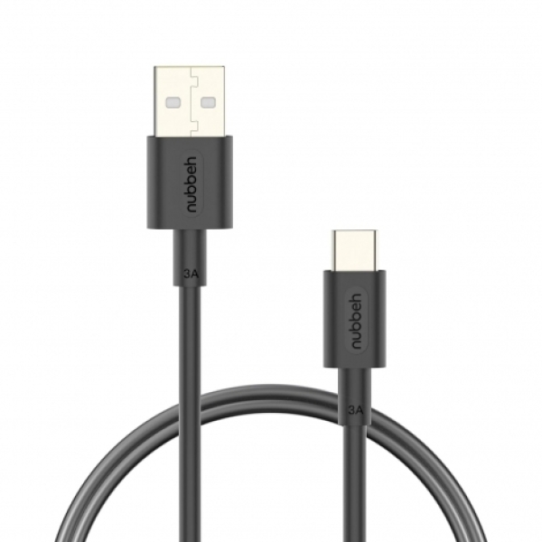 CABLE NUBBEH USB MACHO / USB-C MACHO 3A 18W 1M BLACK