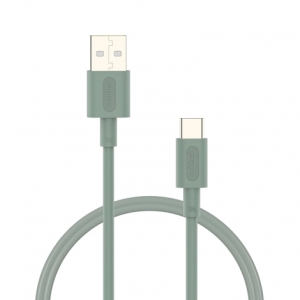 CABLE NUBBEH USB MACHO / USB-C MACHO 3A 18W 1M GREEN