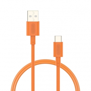 CABLE NUBBEH USB MACHO / USB-C MACHO 3A 18W 1M ORANGE